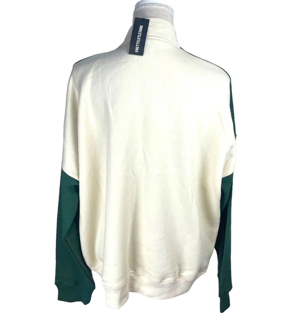 Pretty Little Thing Jumper Jersey Fleece Lined Zip Neck Women’s UK Size M (10)