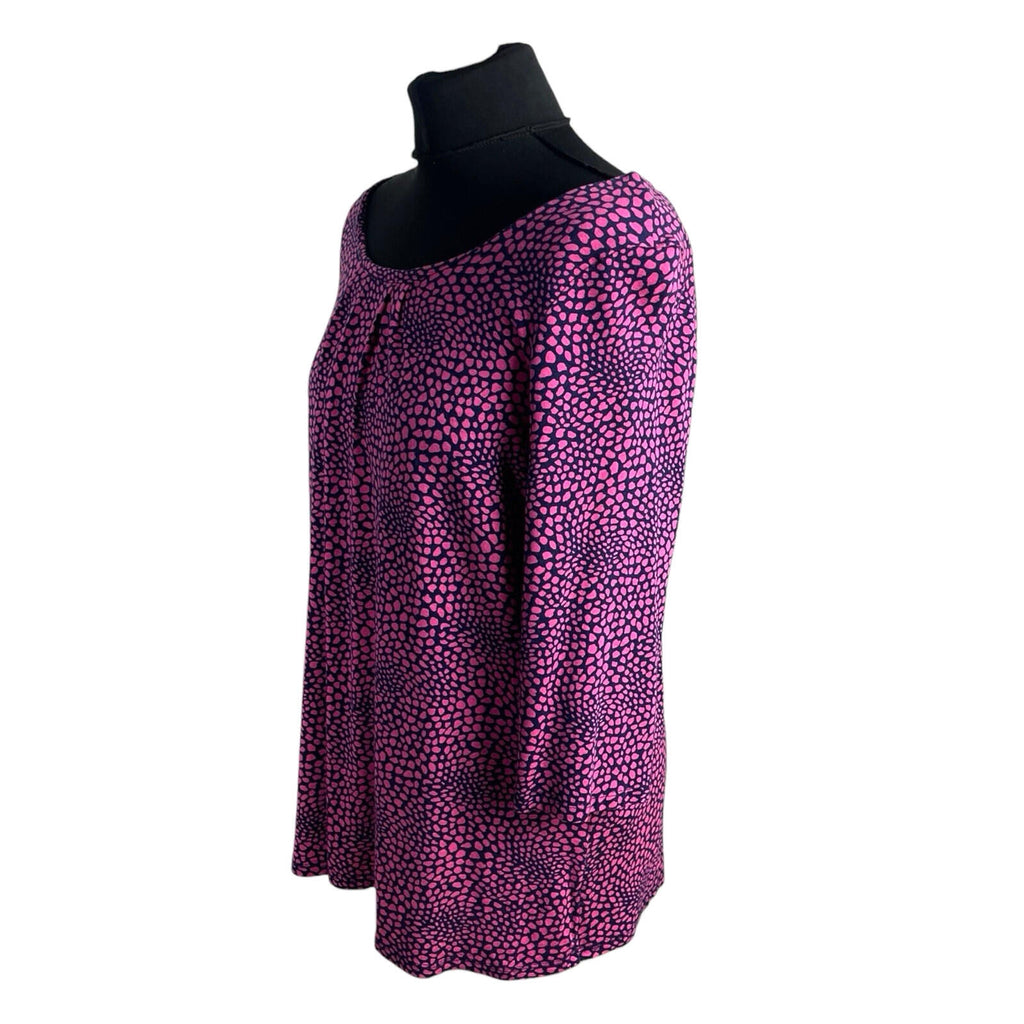George Moda Spotted Blouse Top Women’s UK Size 16 3/4 Sleeve Scoop Neck Pink