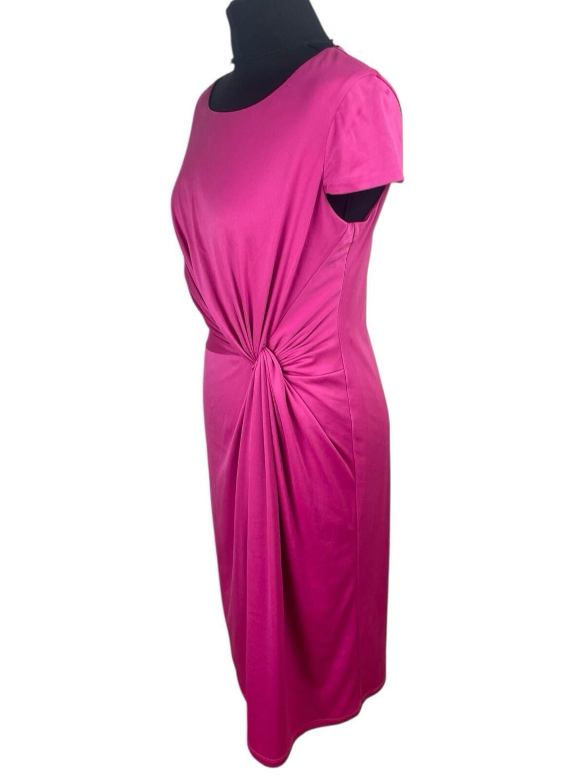 Damsel In A Dress Satin Party Dress Women's UK Size 12 Ruched Cap Sleeve Pink