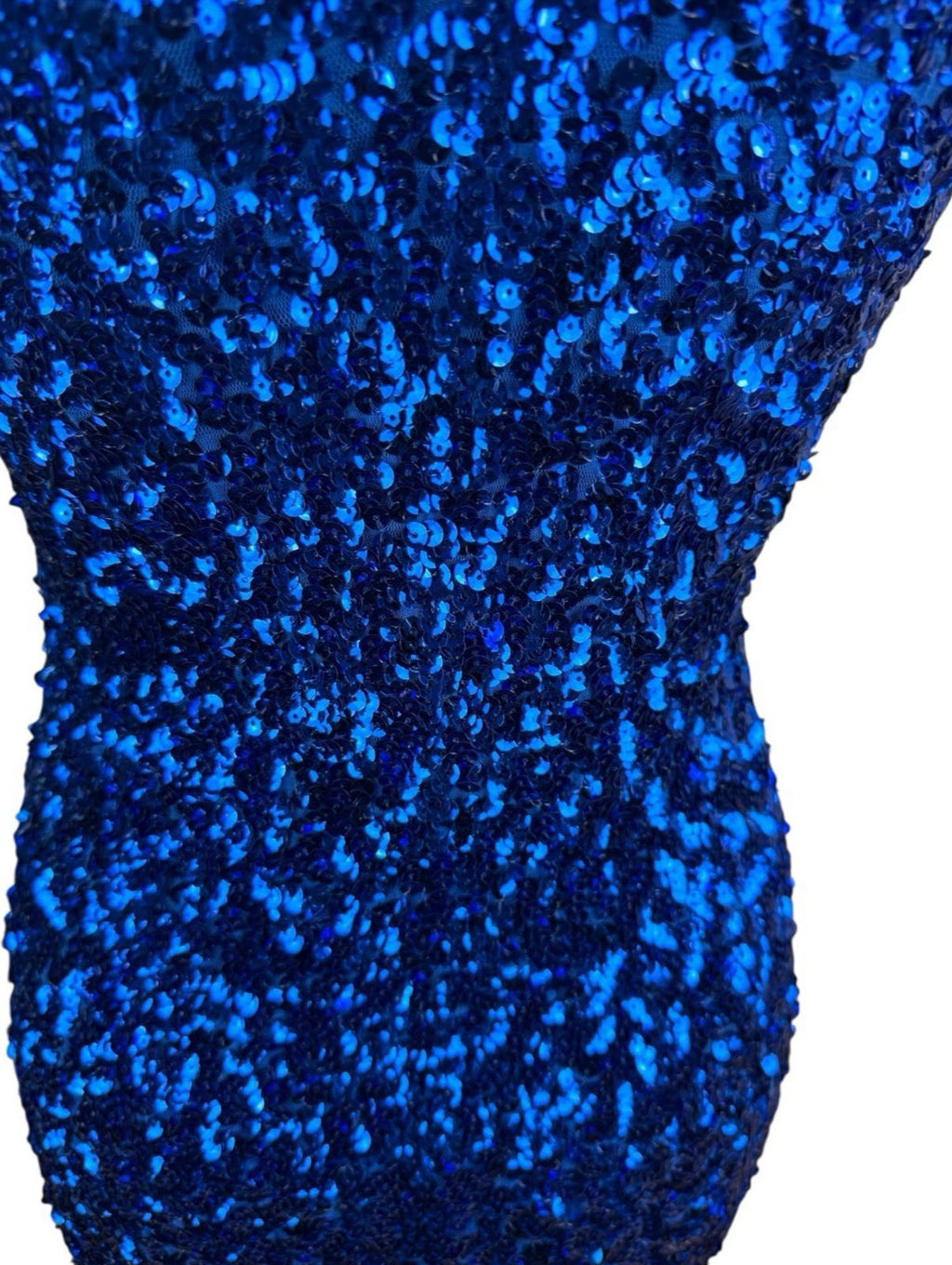 Sequin Cocktail Dress Women’s UK Size XL Bodycon V Neck Party Mini Blue Sparkle