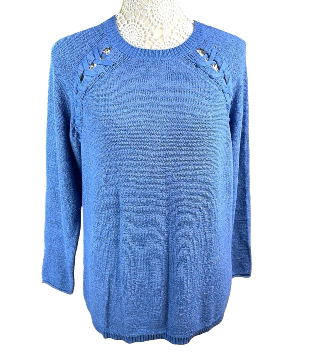 Papaya Jumper Blue Knit Textured detail Women's UK Size M