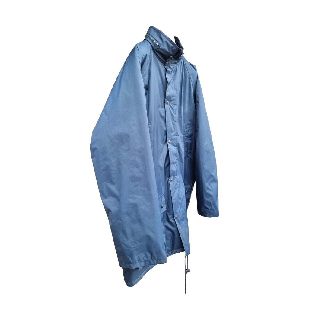 Vintage Blue Jacket Coat Water Resistant Stowaway Hood Men's UK Size Large