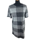 River Island Grey Check Jumper Dress Short Sleeve Women’s UK Size 10