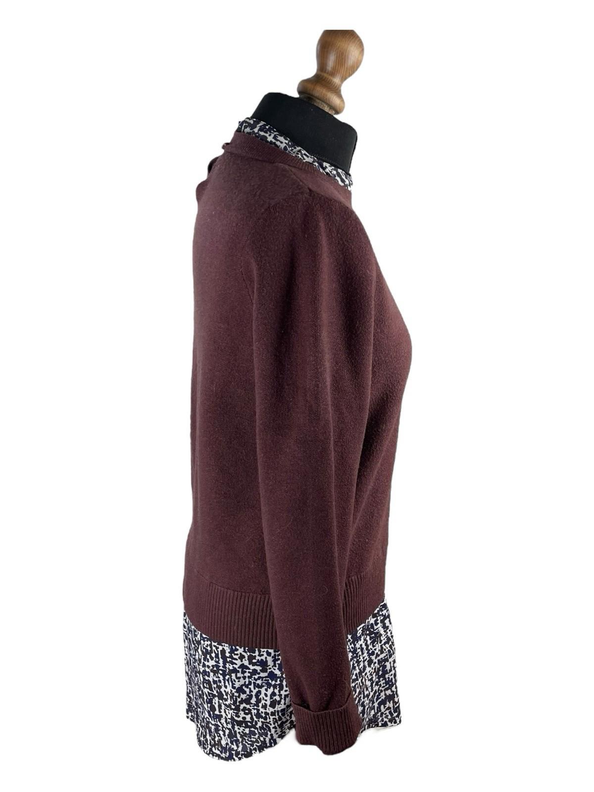 Next Mock Shirt Jumper Brown Long Sleeve Women’s UK Size S