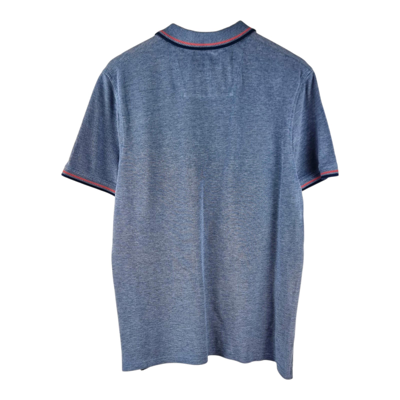 Maine Polo Shirt Men's UK Size M Blue Contrasting Trim 100% Cotton