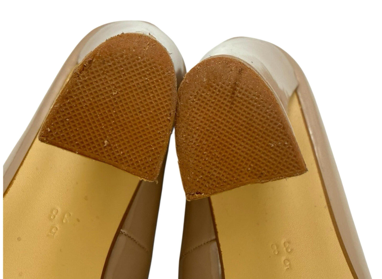 Next Get The Look Block Heel Shoes Women’s UK Size 6 Beige Patent Leather Nude
