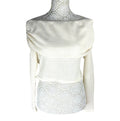 Pretty Little Thing Crop Top Cream Off Shoulder Textured Women’s UK Size 16