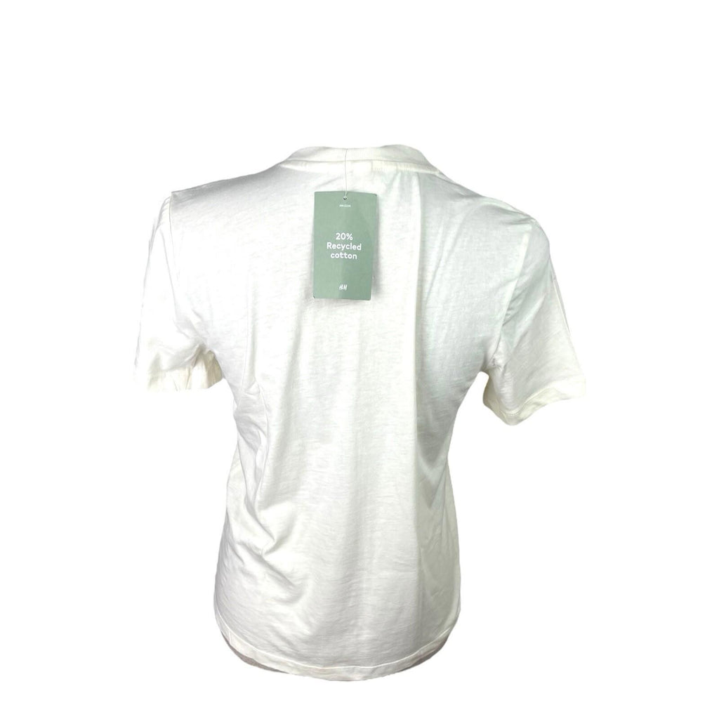 H&M White Nirvana Printed T-Shirt Loose Fit Women’s UK Size XS