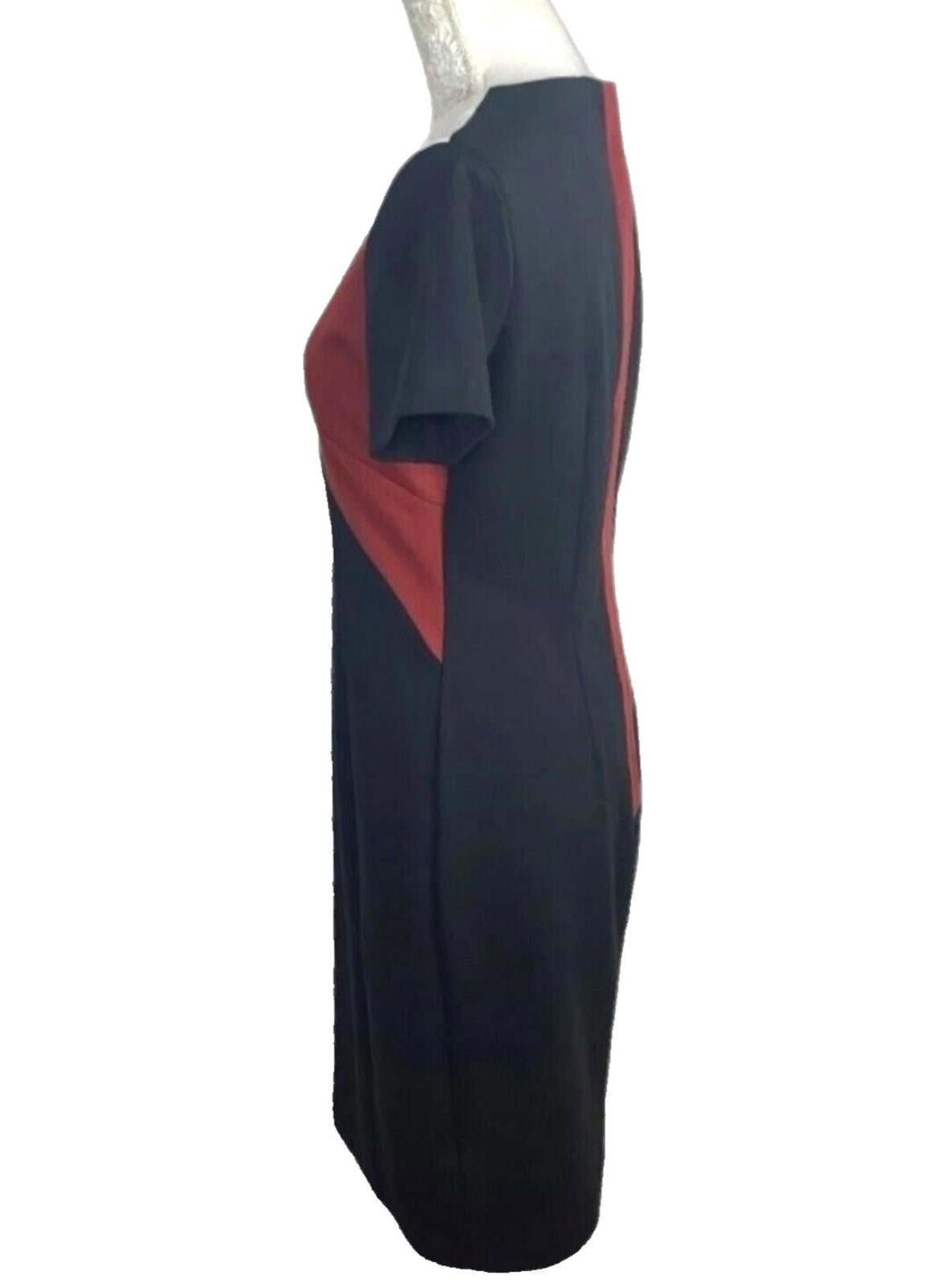 Debenhams Color Block Sheath Dress Women's UK Size 12 Short Sleeve Paneled