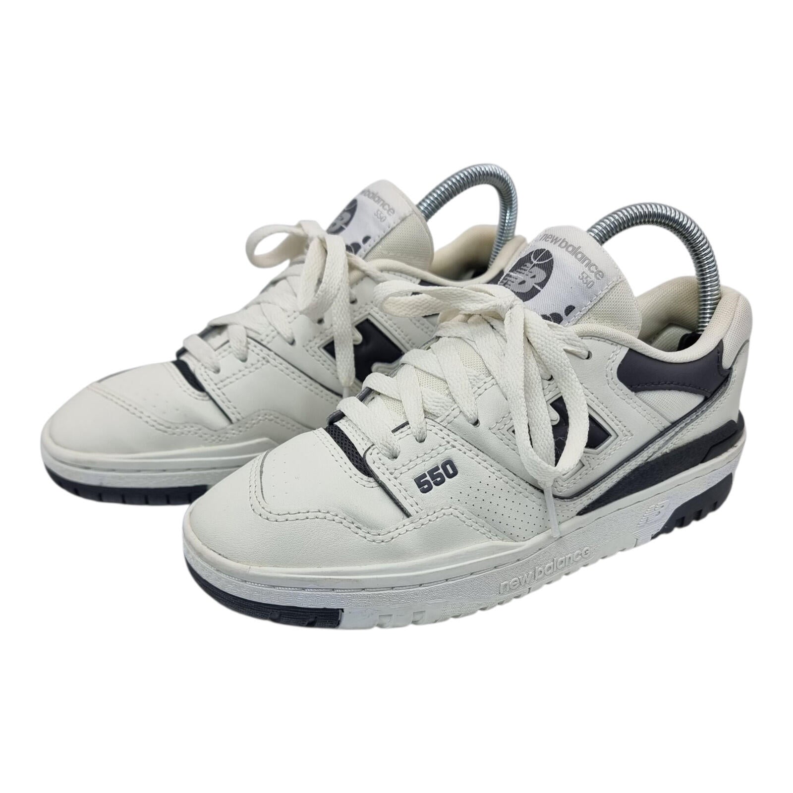 New Balance 550 Trainers Women's UK Size 4 Shoe White Black Synthetic Leather