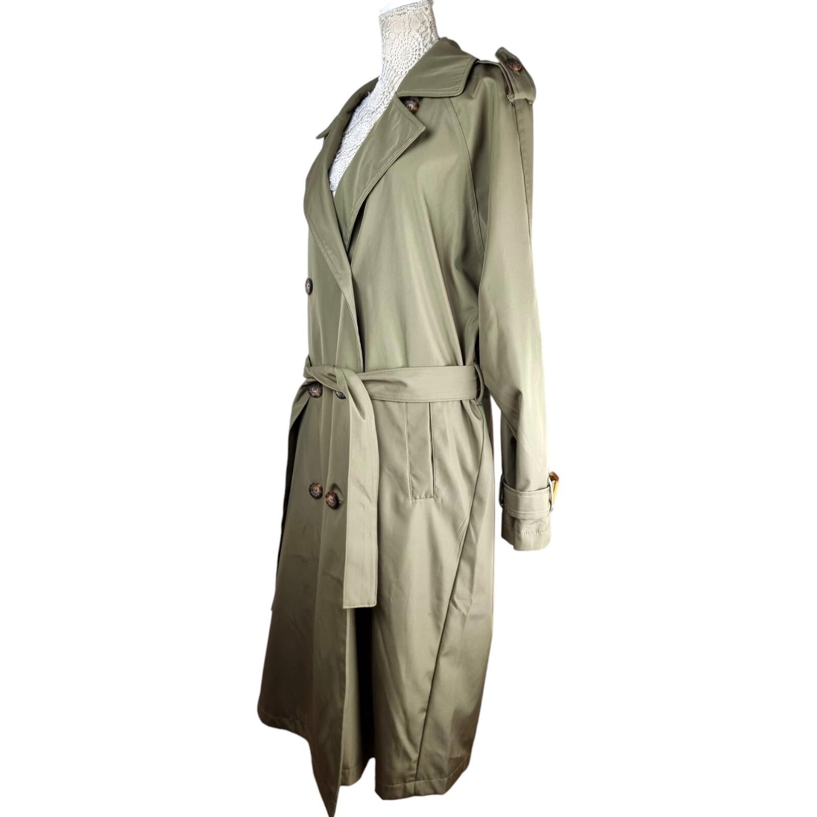 Stoosh Military Green Trench Coat Womens UK Size Large