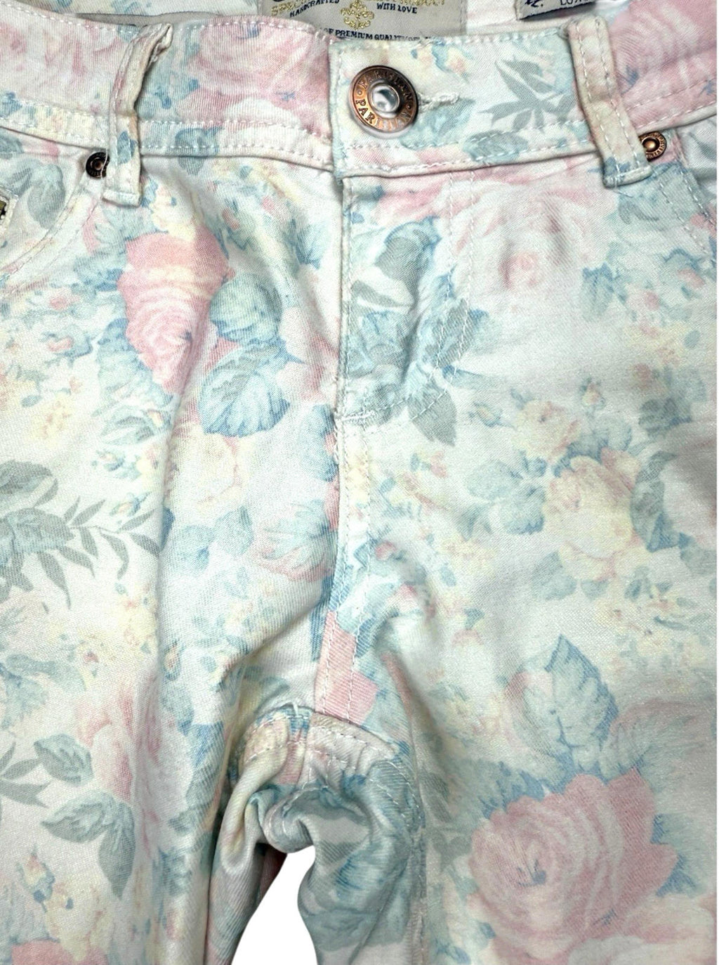 Parisian Collection Cropped Jeans Floral Print Stretch Women’s UK Size 8