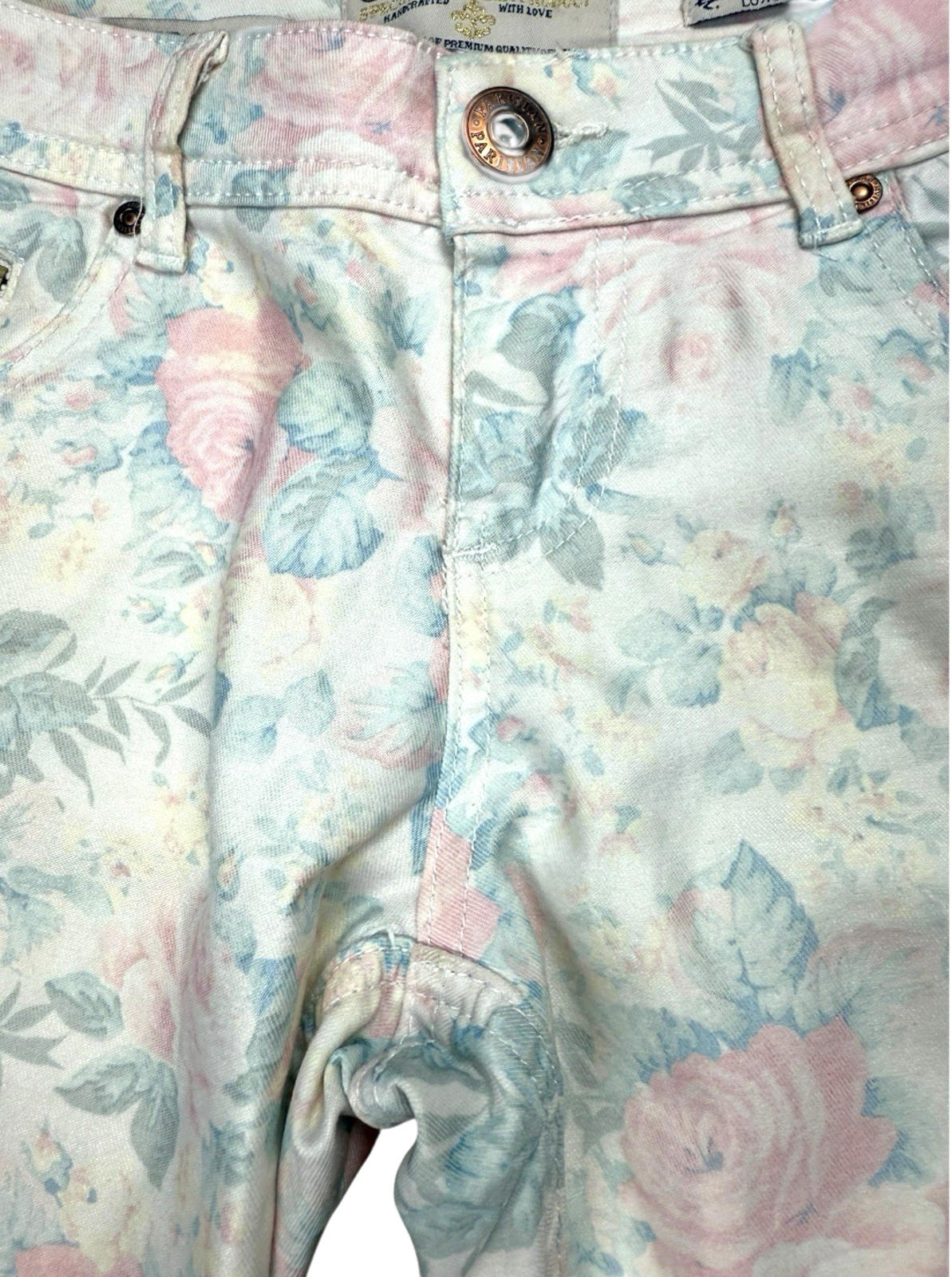 Parisian Collection Cropped Jeans Floral Print Stretch Women’s UK Size 8