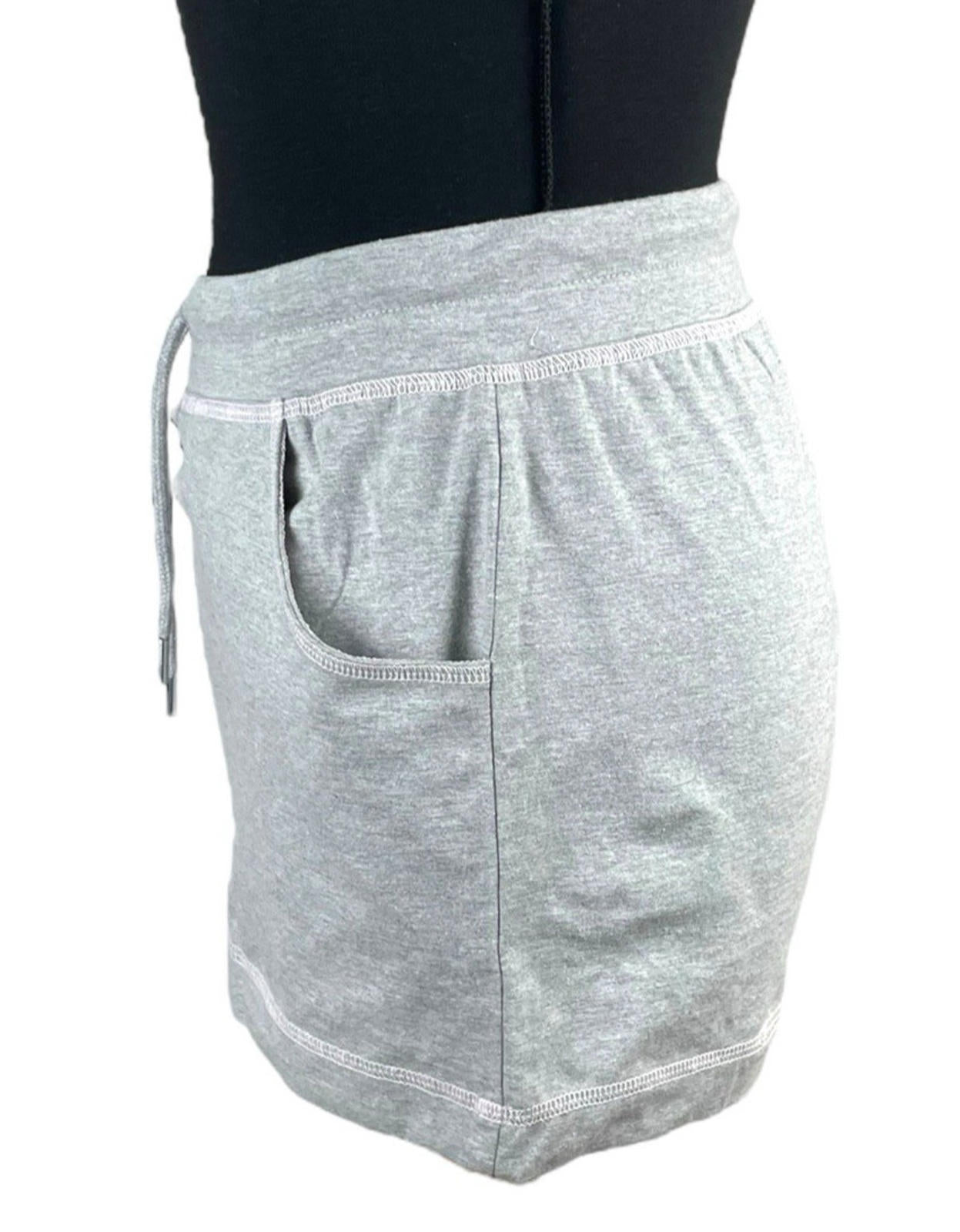 Pretty Little Thing Grey Mini Skirt Drawstring Waist Women’s UK Size 8