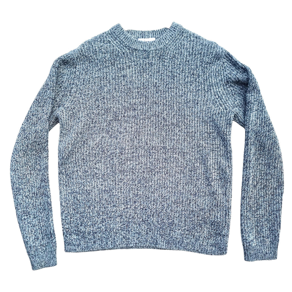 Topman Knit Jumper Men's UK Size M Blue White Crew Neck Sweater 100% Acrylic