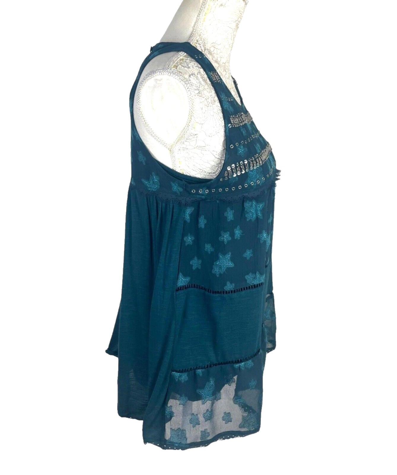 Next Starscene Tunic Top  Women's UK Size 10 Chiffon Layered Embezzled Sparkle