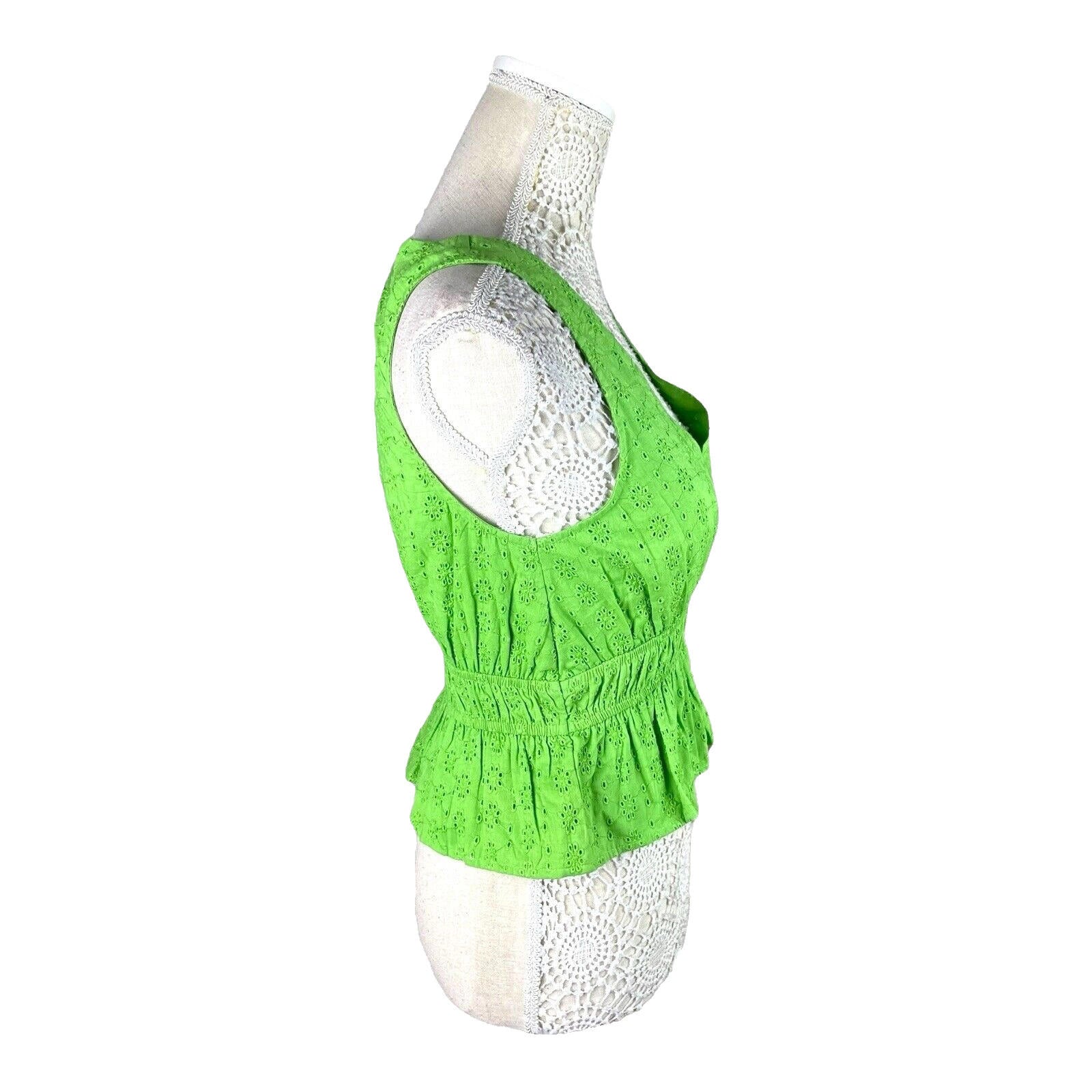 Tank Top Embroidered Cropped Green Blouse Women’s UK Size 8