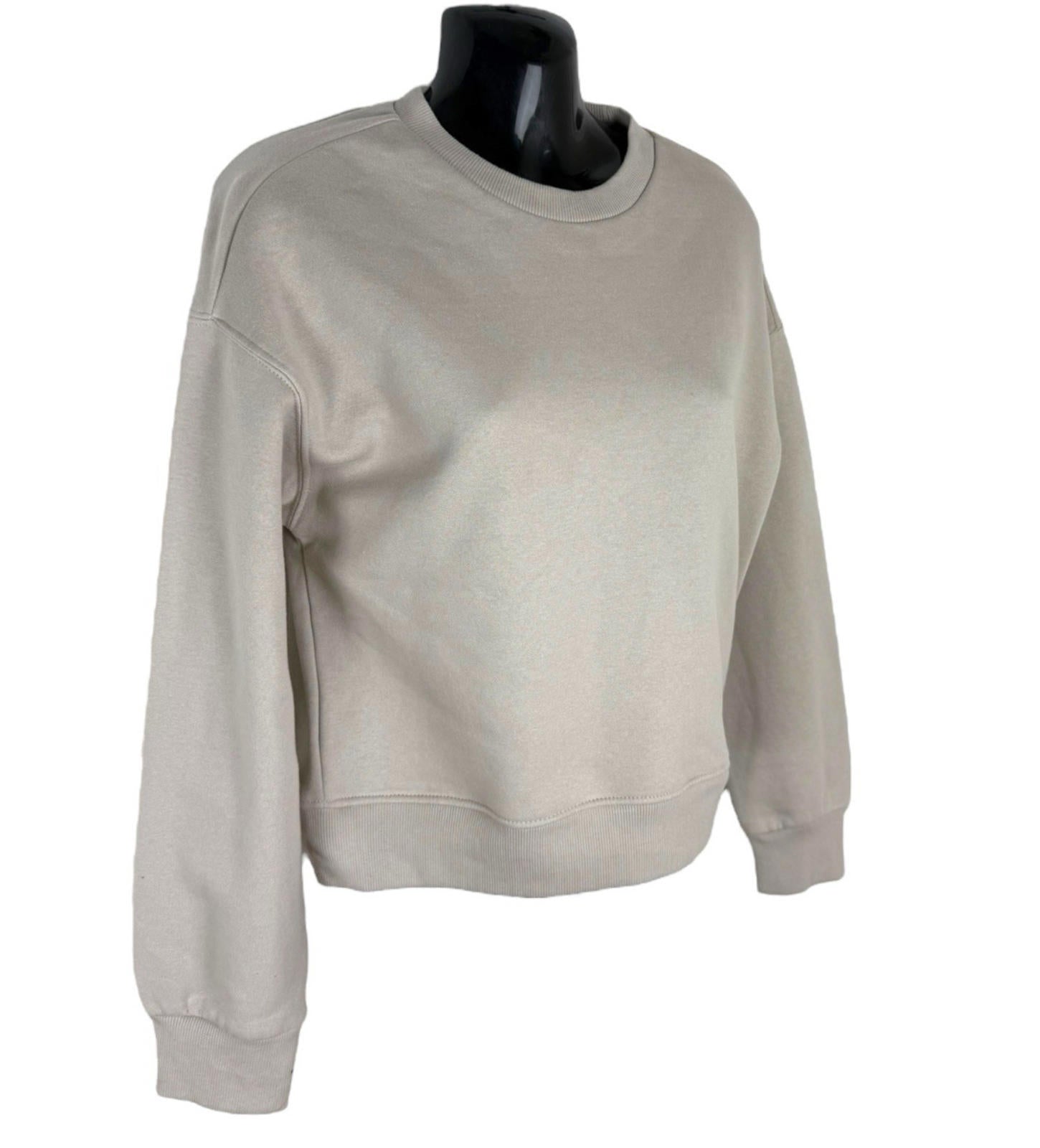 Divided Sweater Women's UK Size 2XS XXS Jersey Jumper Beige Cropped Crew Neck