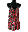Studio Red Floral Playsuit Spaghetti Strap Women’s UK Size 12 Summer