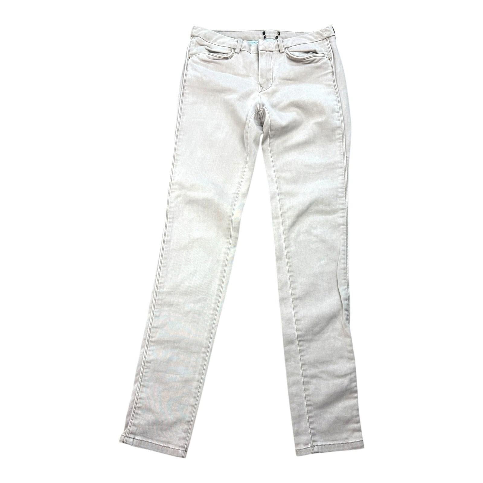 Skinny Jeans Women’s UK Size S 26W 28L Beige Denim 5 Pocket Summer