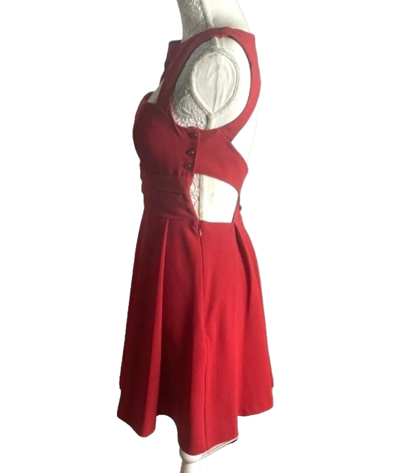 Mini Dress Red Backless A-line Spotlight Warehouse Collection Women's UK Size 8