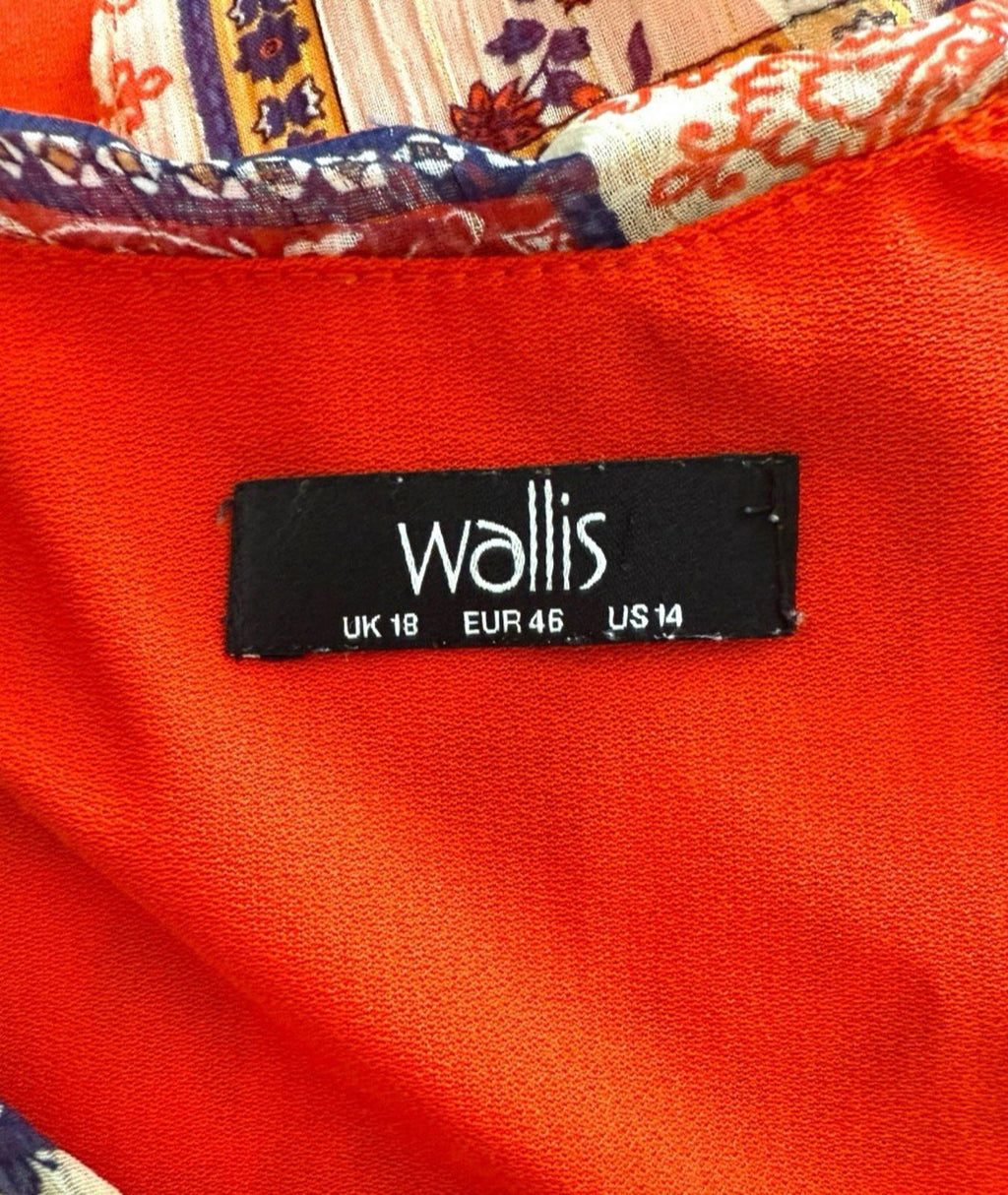 Wallis Orange Pattern Vest Top Chiffon Colour Block Women’s UK Size 18