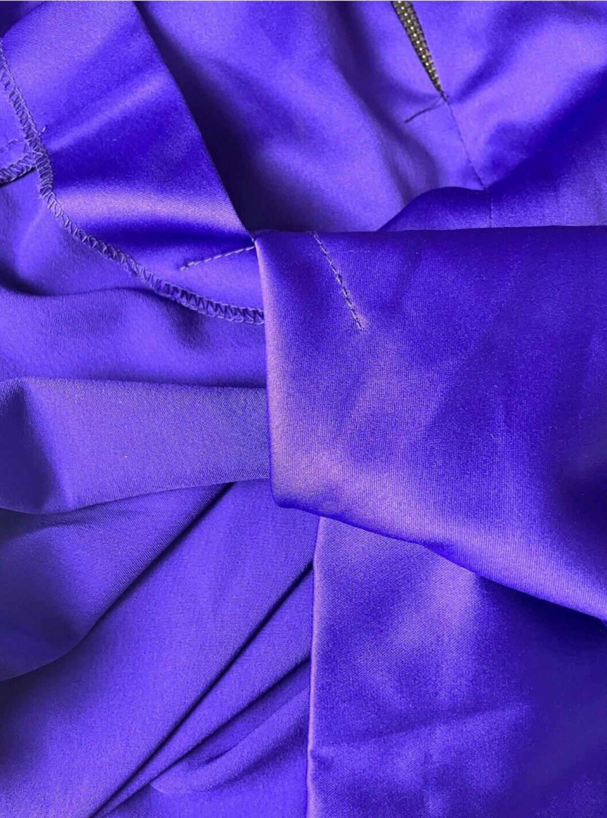 River Island Silk Midi Dress Purple Belted One shoulder Women’s UK Size 14