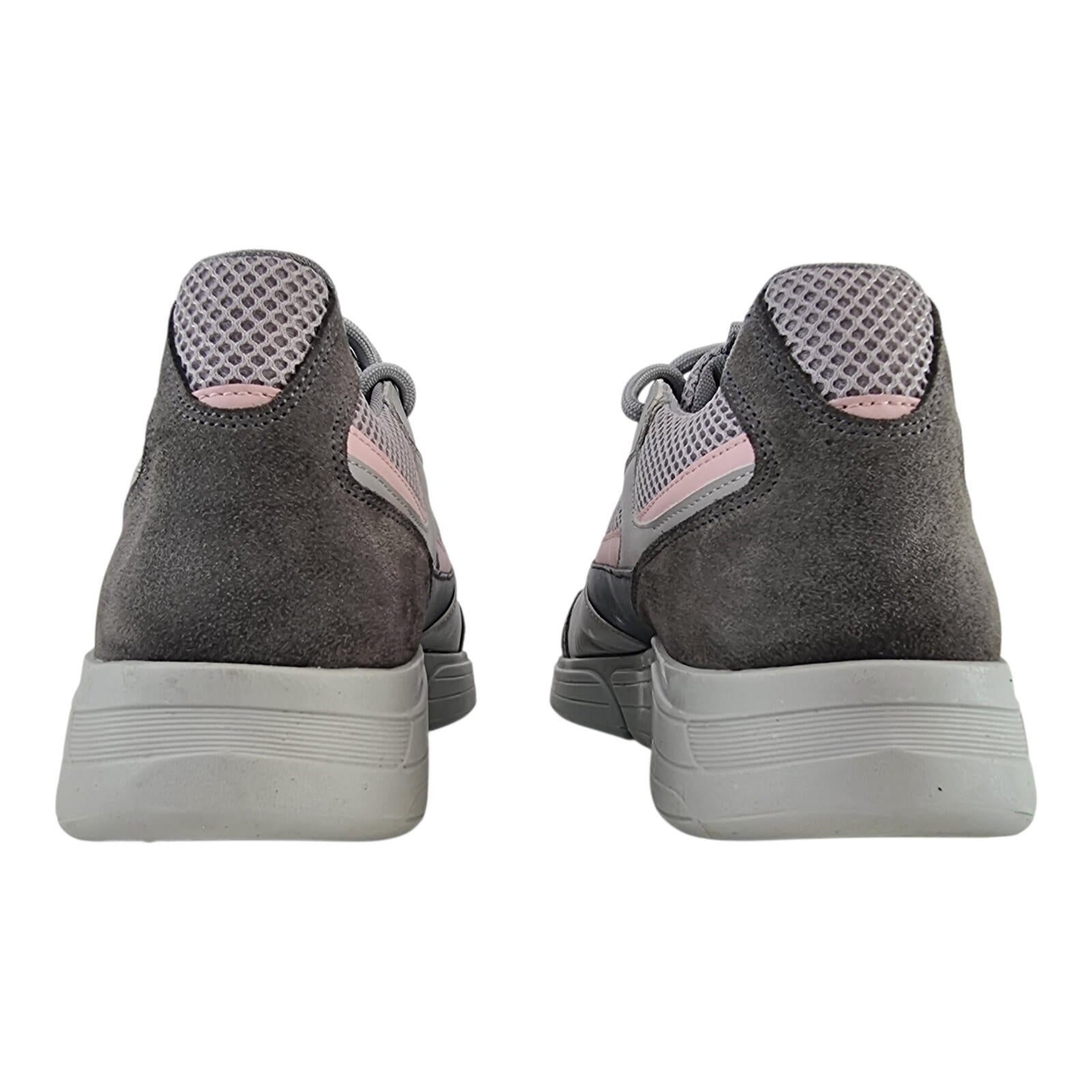 Belier A Sport Runner Trainer Men's UK Size 8 Low Top Grey Pink Sneakers