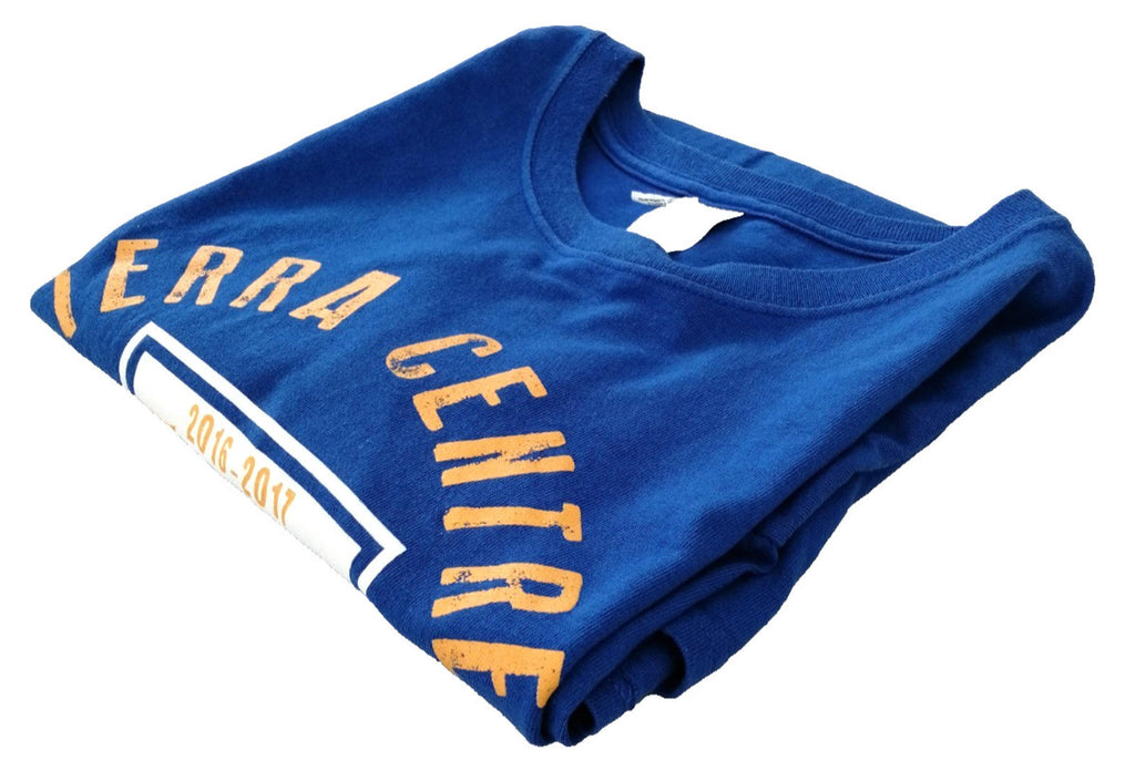 Elementary School Tigers Graphic Print T-Shirt Size L Blue Crew Neck 100% Cotton