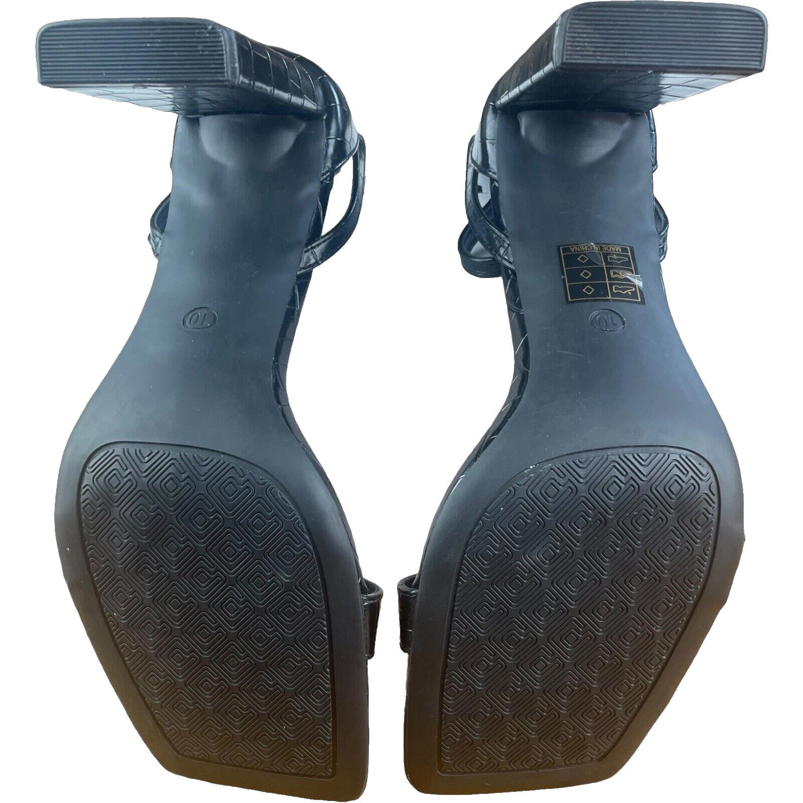 Dream Pairs Faux Block Heel Shoes Square Tie Women’s UK Size 6 EU 39