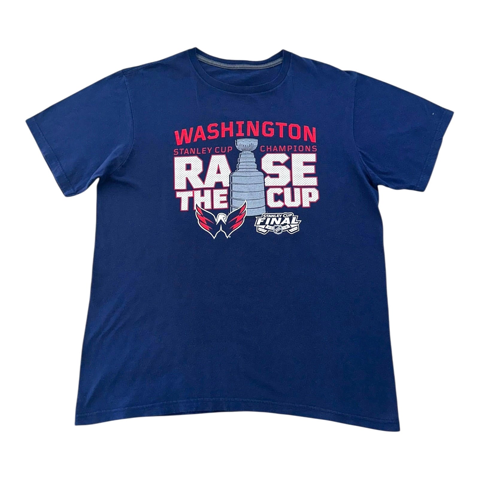 Washington T-Shirt Men's UK Size L Blue Stanley Cup Short Sleeve Crew Neck