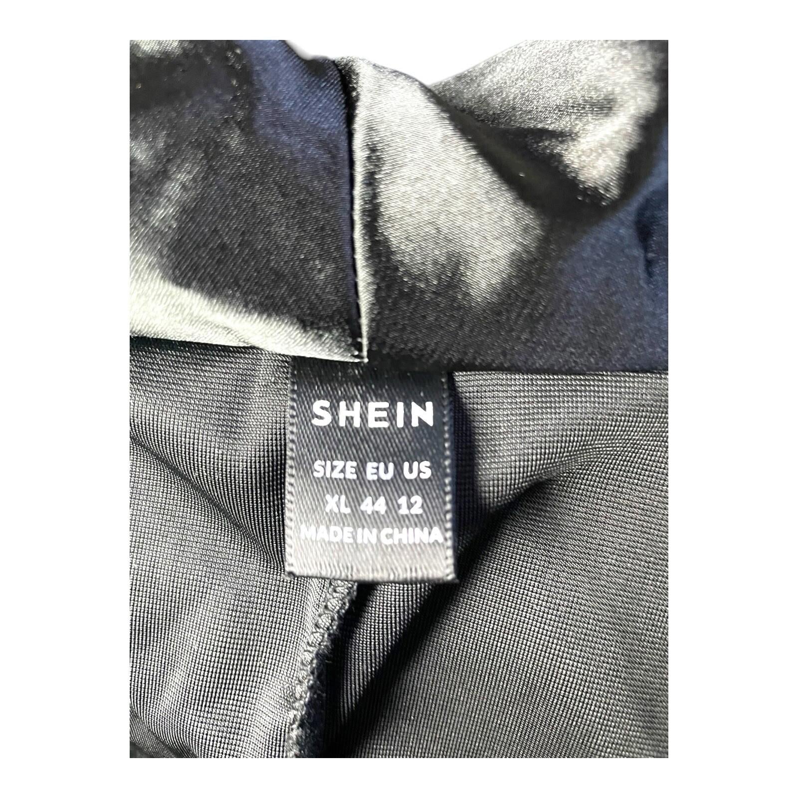 Shein Velour Blazer Jacket Women’s UK Size XL (14) Black