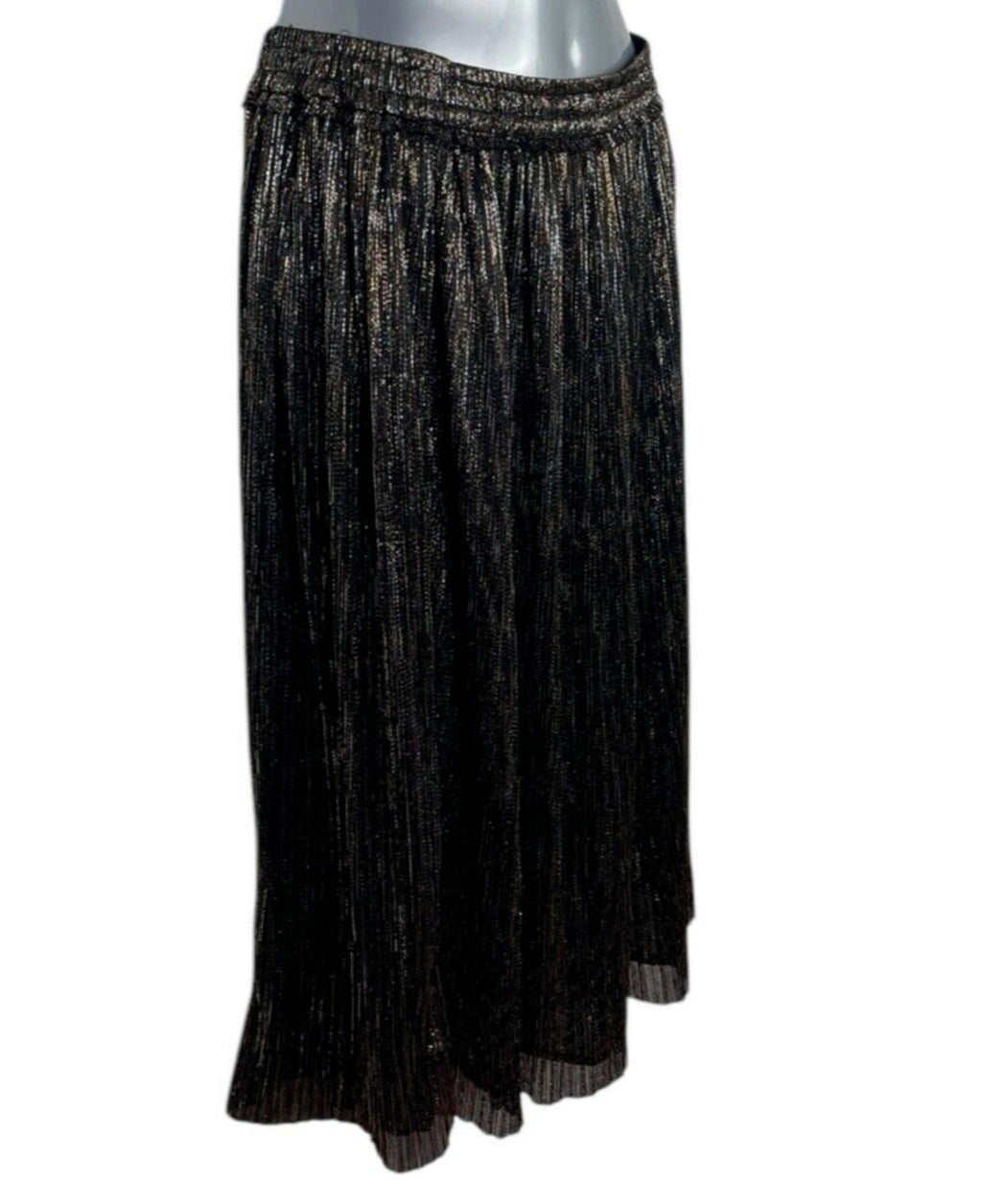 Zara Basic Black & Gold Sparkle Party Skirt Maxi Lined Women’s UK Size XS