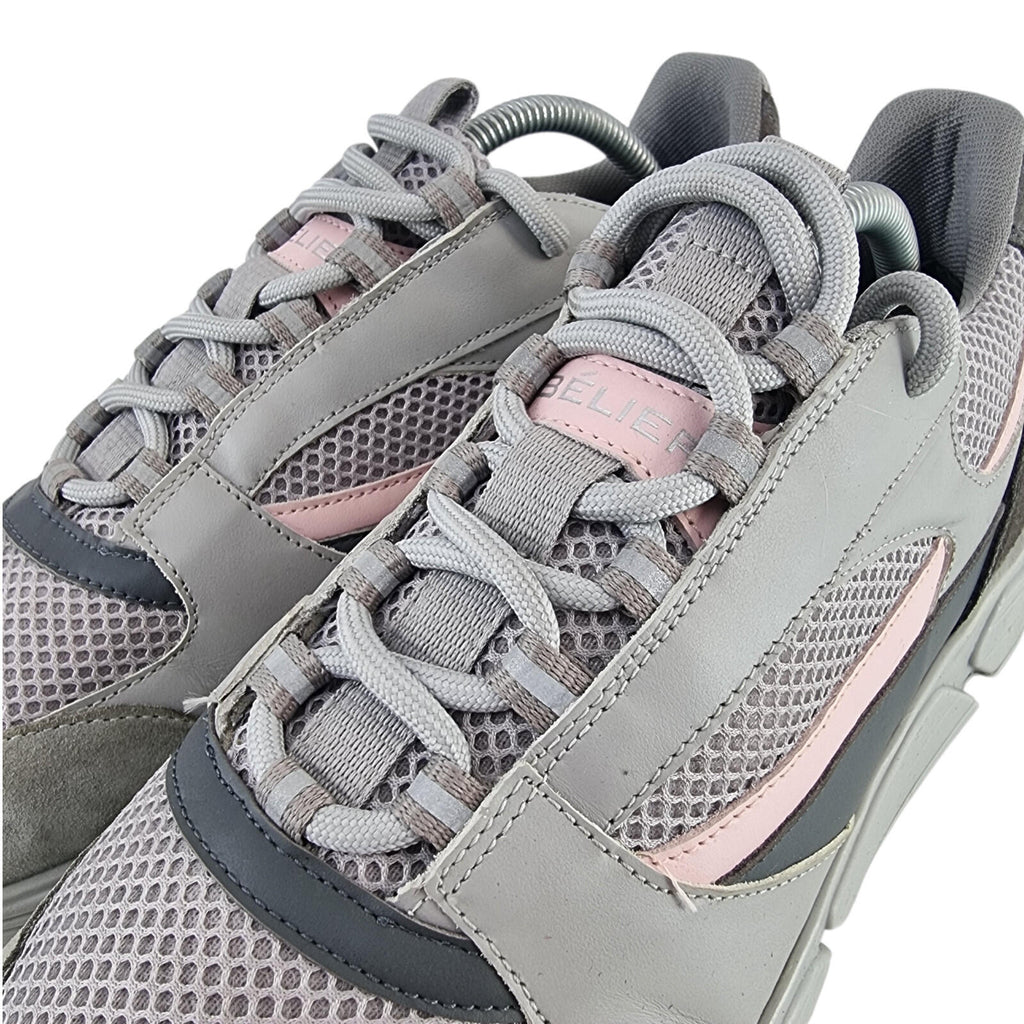Belier A Sport Runner Trainer Men's UK Size 8 Low Top Grey Pink Sneakers