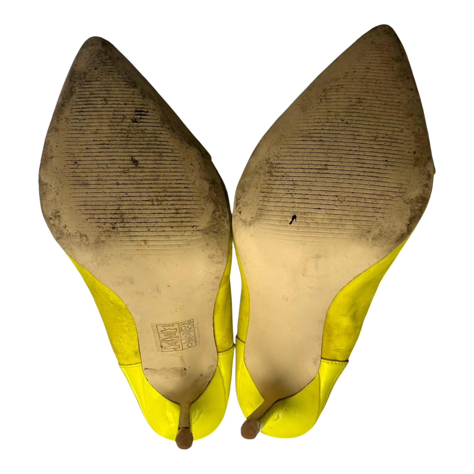 River Island Yellow Shoes Stiletto Pointed Toe Women’s UK Size 6