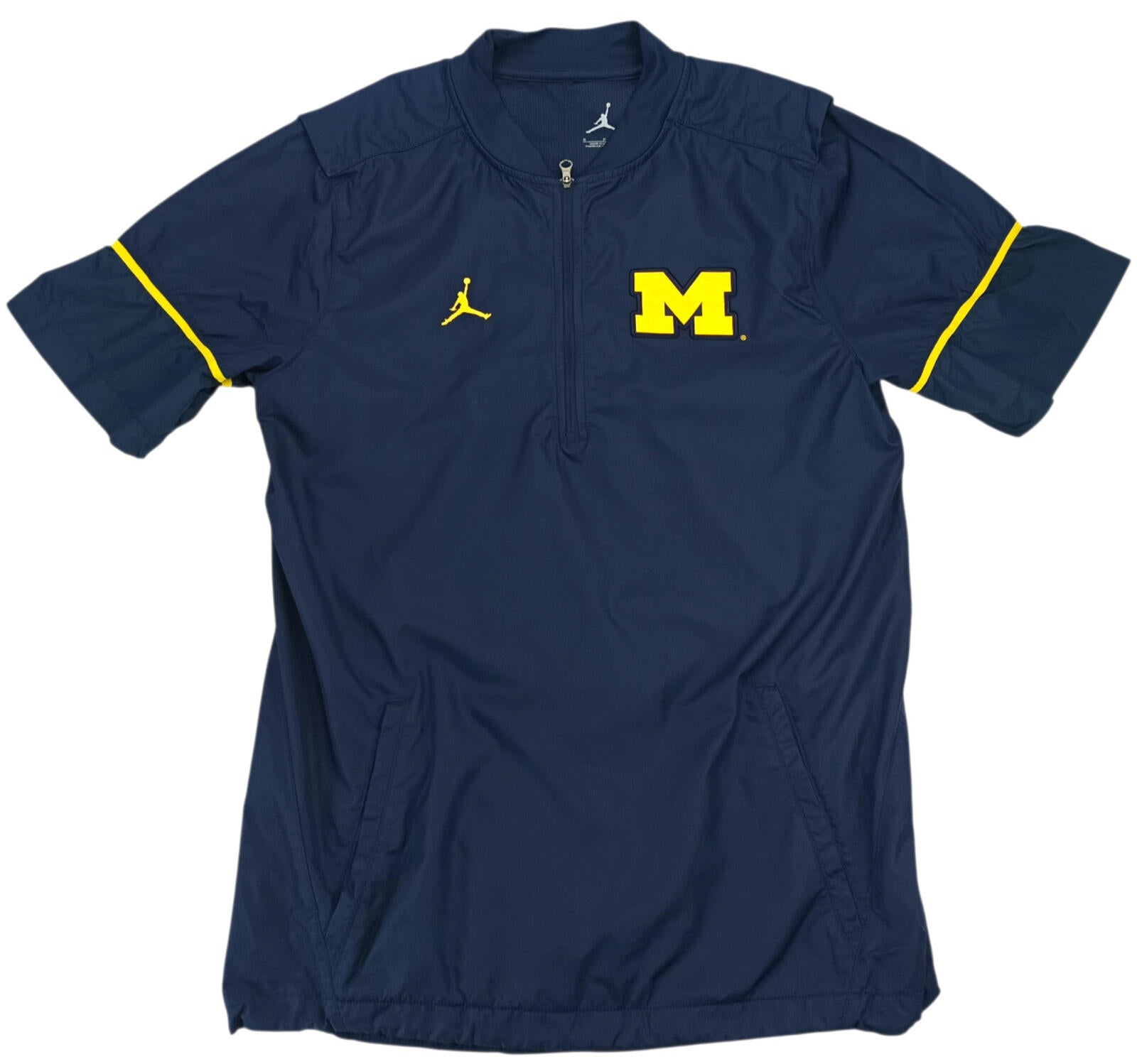 Jordan Michigan Wolverines Jacket Men's UK Size S Blue Short Sleeve Basketball