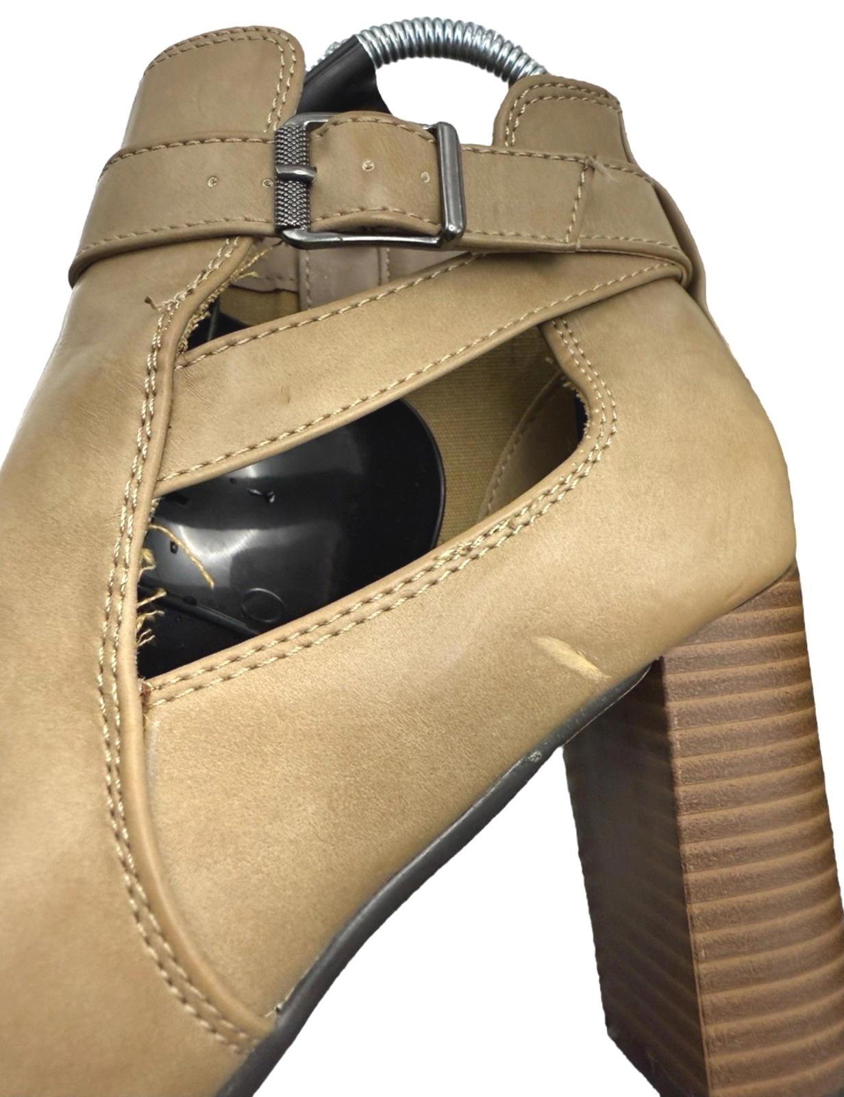 TU Faux Leather  Ankle Boots Block Heel Cut Out Light Brown Women’s UK Size 6