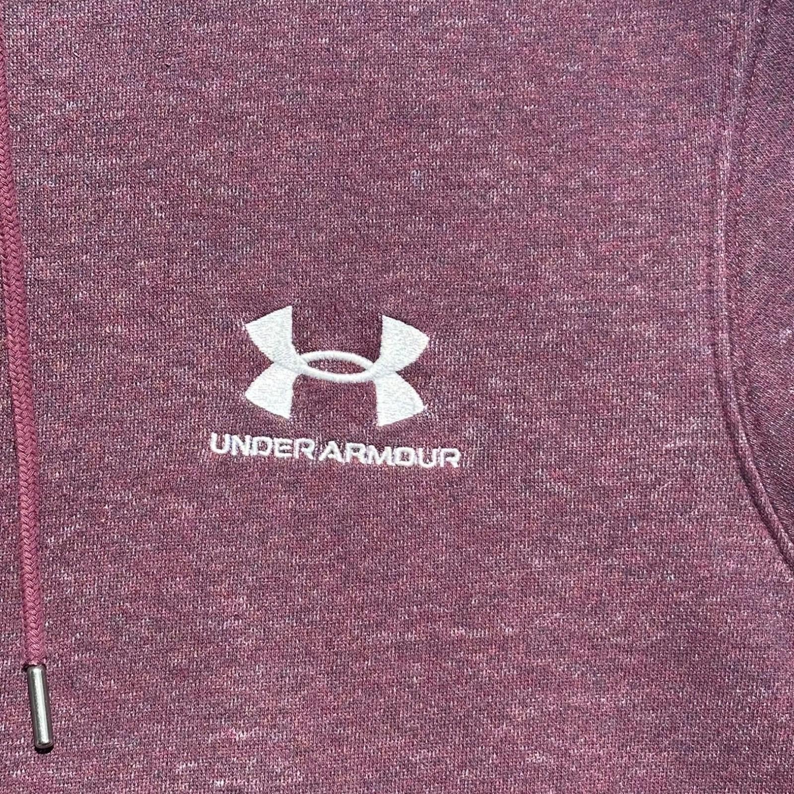 Under Armour Hoodie Men's UK Size S Bugundy Red Long Sleeve Pocket 100% Cotton