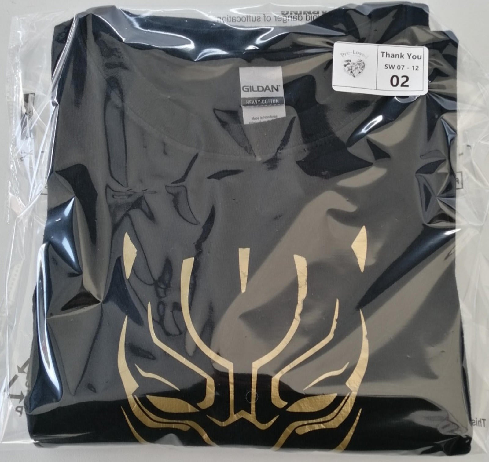 Gold Superhero Graphic Print T-Shirt Men's Size 2XL Black Crew Neck 100% Cotton