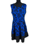 Quiz Aline Mini Dress Women’s UK Size 16 Sparkle Floral Blue Black