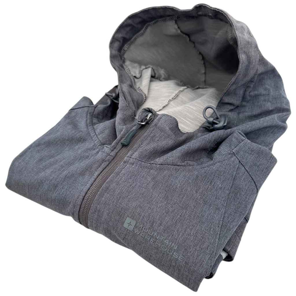Mountain Warehouse Jacket Women's UK Size 10 Grey Hooded Pockets Soft Shell Coat
