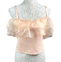 Select Tiered Ruffle Camisole Top Women’s UK Size M Peach Cropped Adjustable