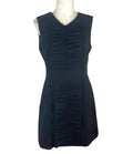 Ted Baker Midi Dress Size 3 Ruched Panel Black A-line Women's UK Size 12