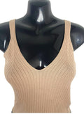 Divided Beige Tank Top Ribbed Stretch Women’s UK Size XS