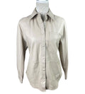 Stradivarius Beige Leather Look Shirt Jacket Women’s UK Size XS