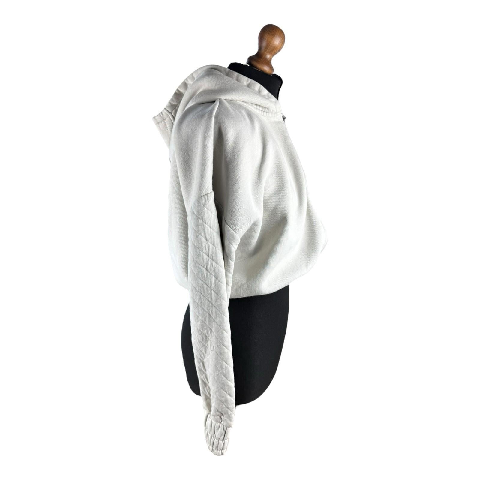 Holyfield Beige Cropped Hoodie Zip Front Quilted Arm Girls UK Age 14-15
