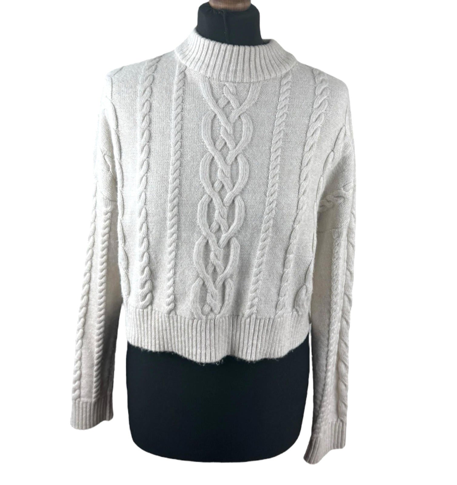 Primark Beige Knit Jumper Aaron Knit Cropped Long Sleeve Women’s UK Size S