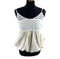 Beige Peplum Tank Top Spaghetti Strap Lace Accent Women’s UK Size 8
