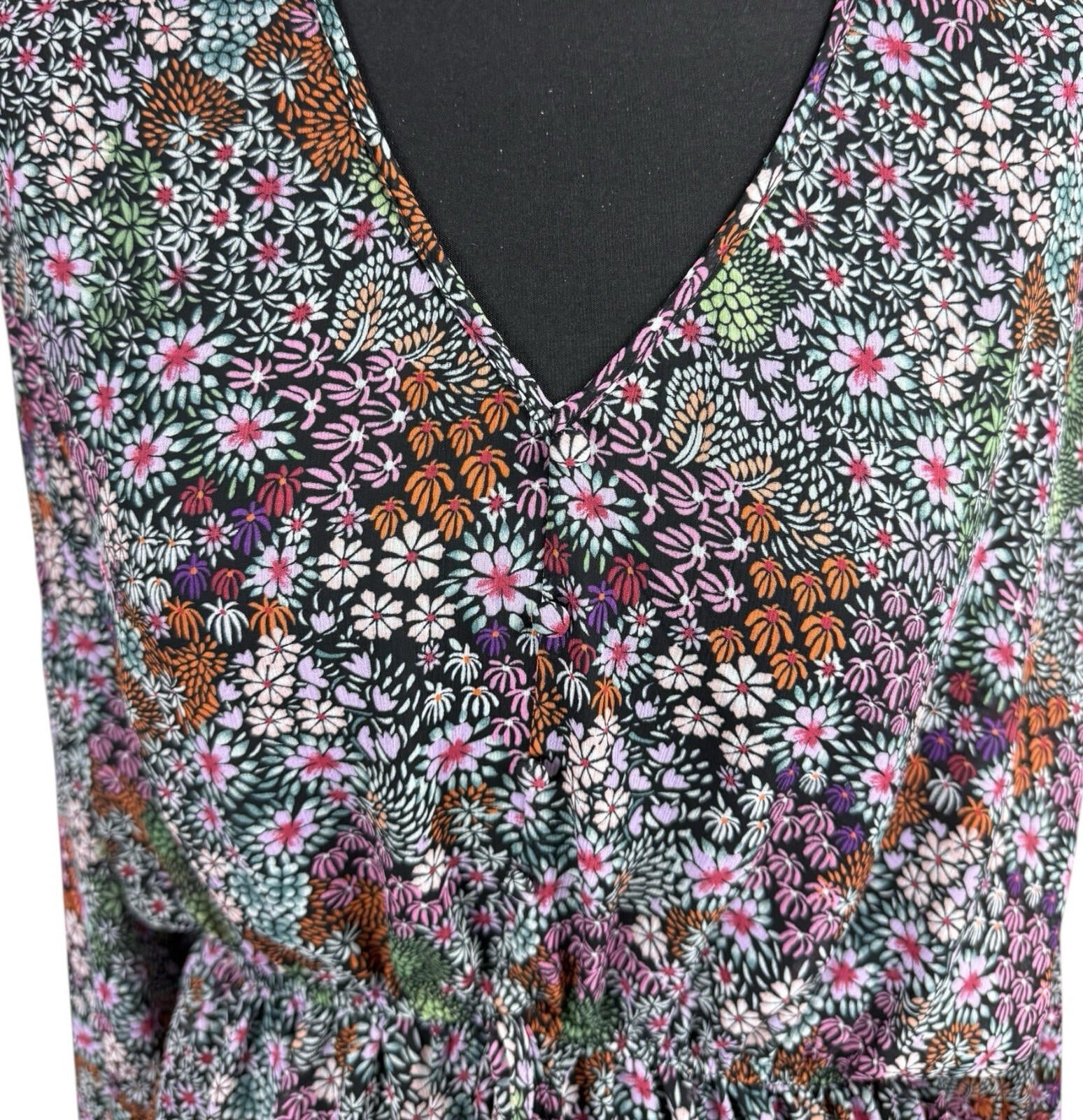 George Floral chiffon Blouse Women’s UK Size Multicolour Long Sleeve Semi Sheer