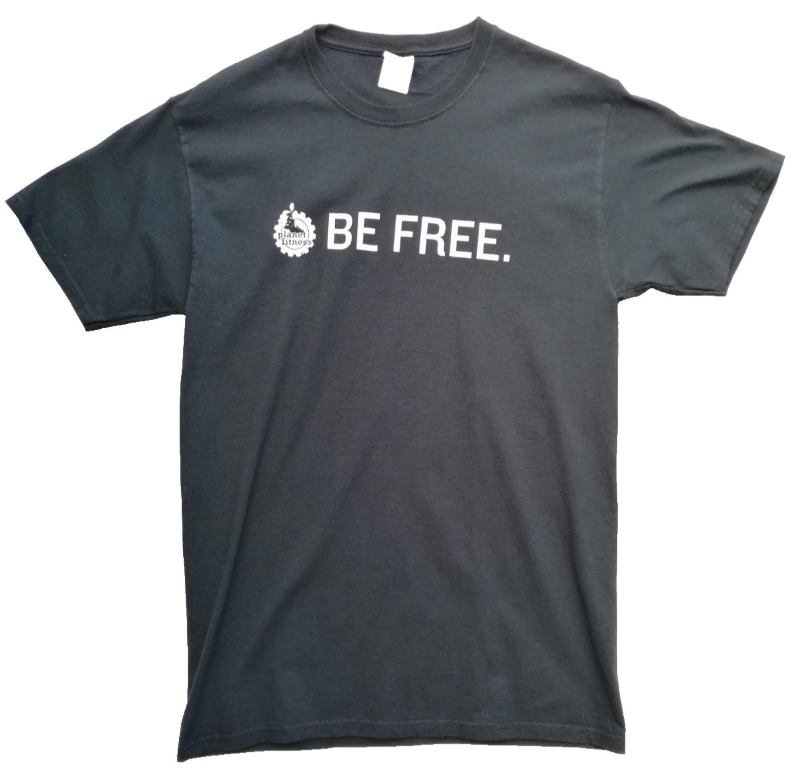 Fitness Slogan Graphic Print T-Shirt Men's Size M Black Crew Neck 100% Cotton